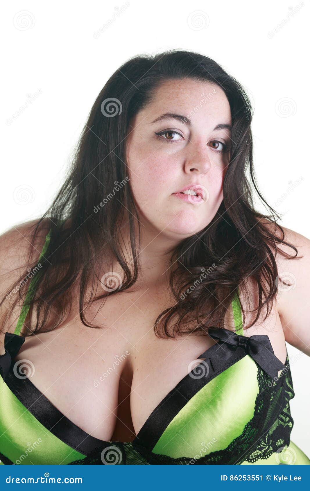 Plus Size Woman Posing in the Studio Stock Image