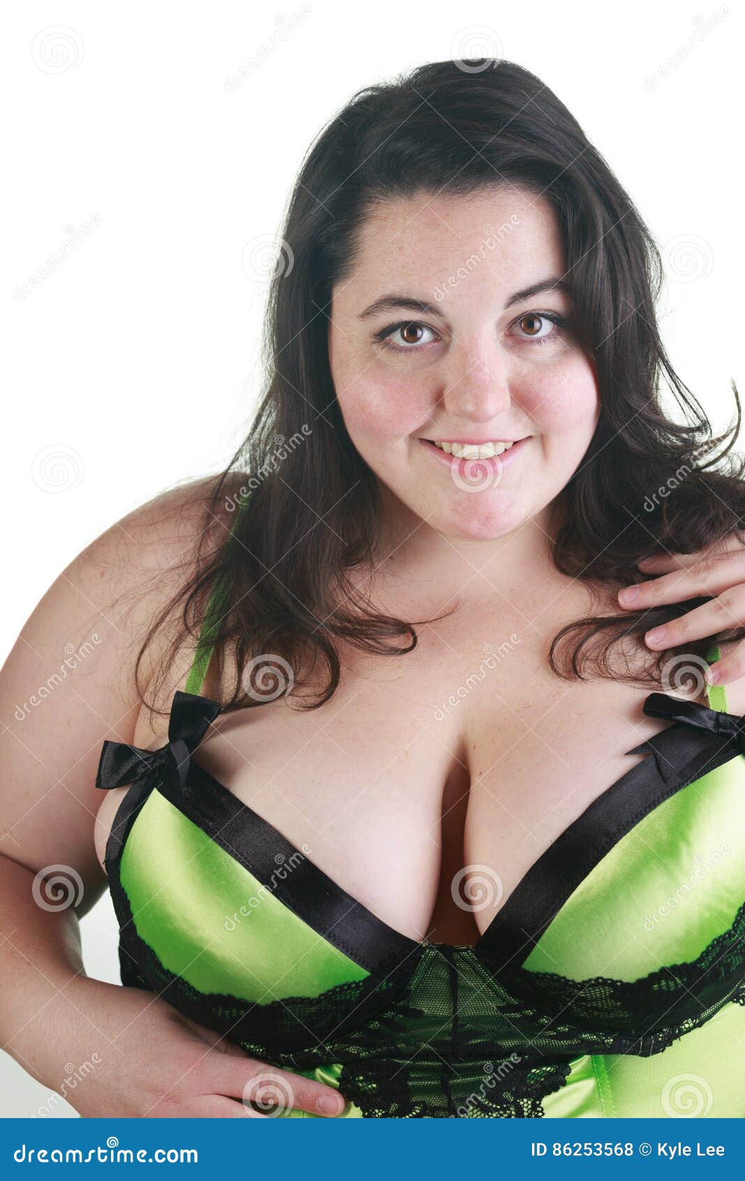 Plus Size Woman Posing in the Studio Stock Photo picture