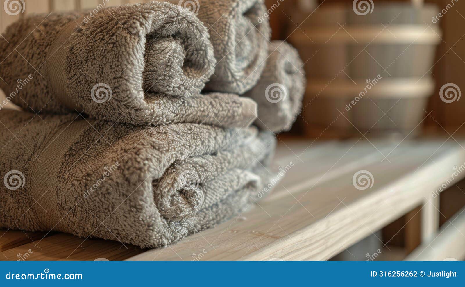 Plush Towels and Robes are Provided for Residents To Use in the Sauna Adding To the Luxurious Experience. Stock Photo Image of therapy biohacking 316256262