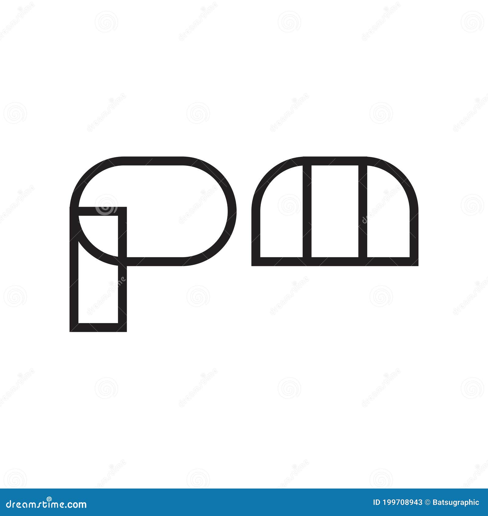 Pm Initial Letter Logo Ornament Heart Stock Vector (Royalty Free