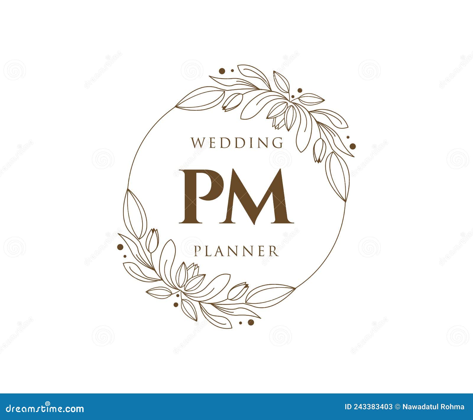 Pm initials letter wedding monogram logos Vector Image