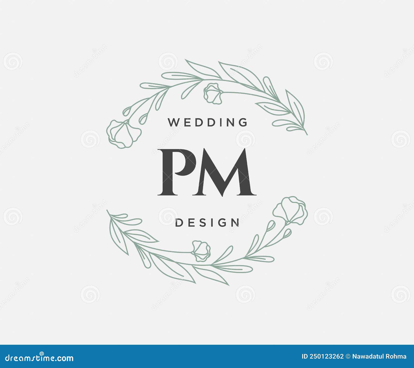 Pm initials letter wedding monogram logos Vector Image