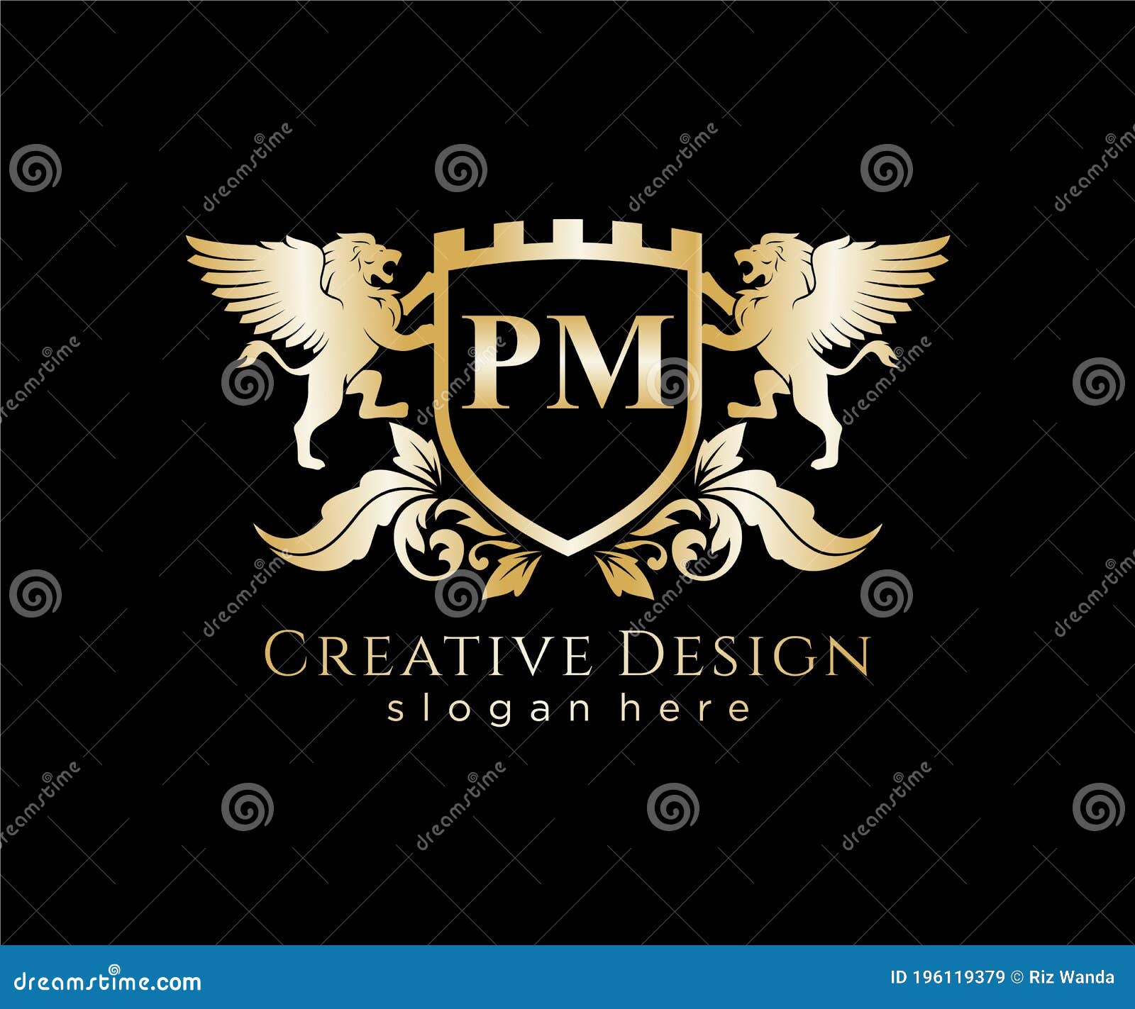 Initial Letter PM Logo Template Design