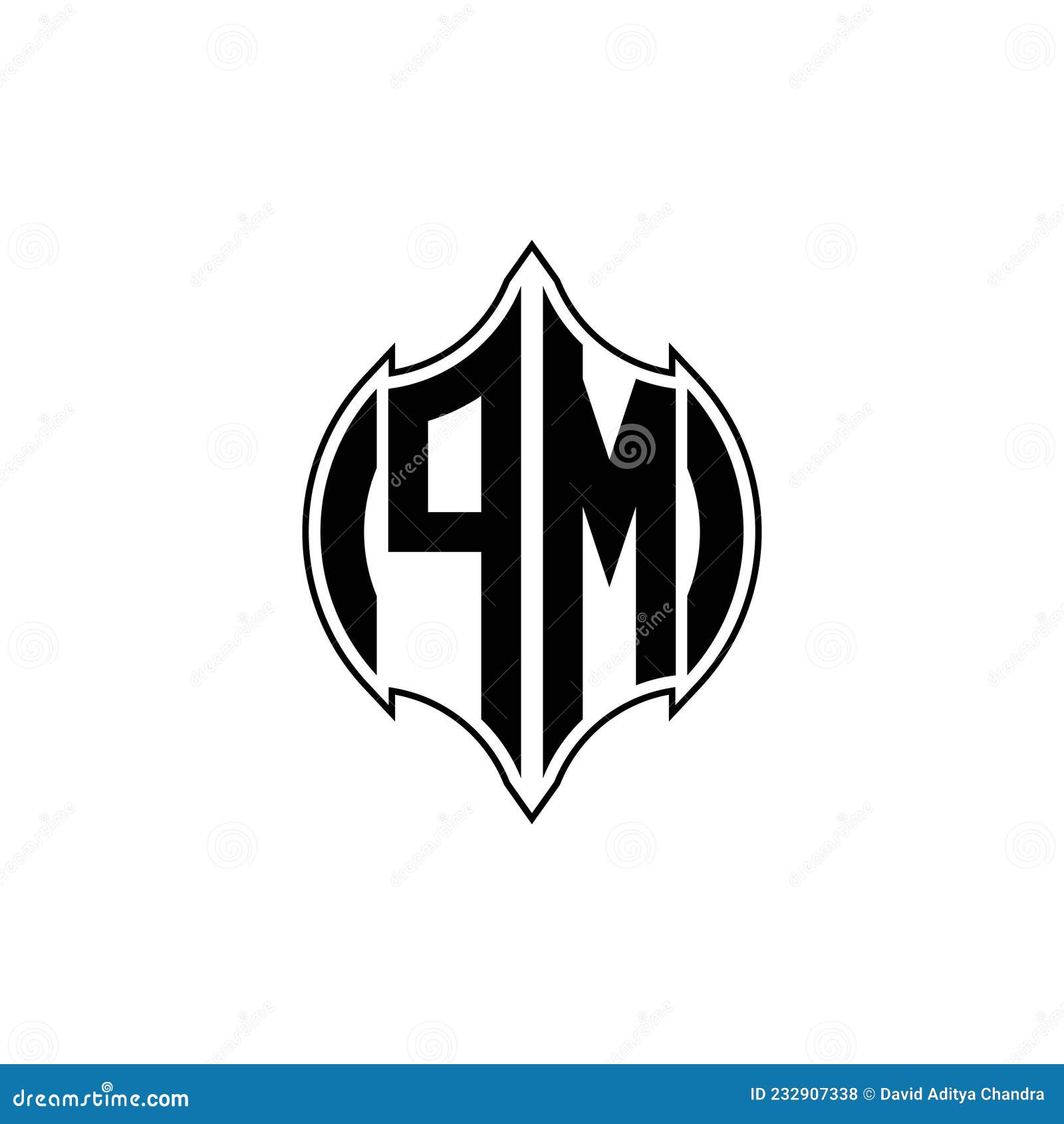 Pm monogram logo with modern shield style design Vector Image