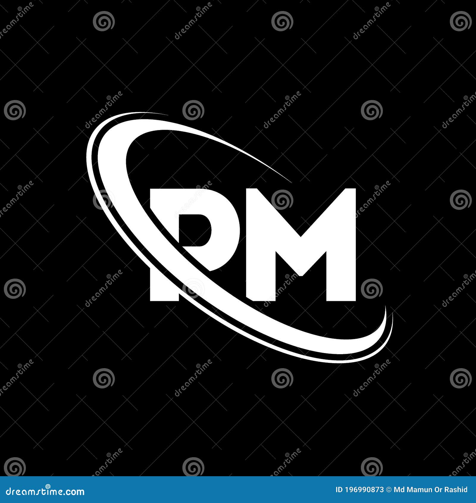initial letter pm logo