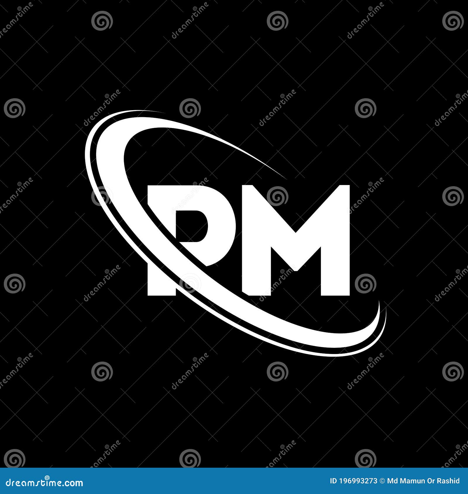 letter p m logo