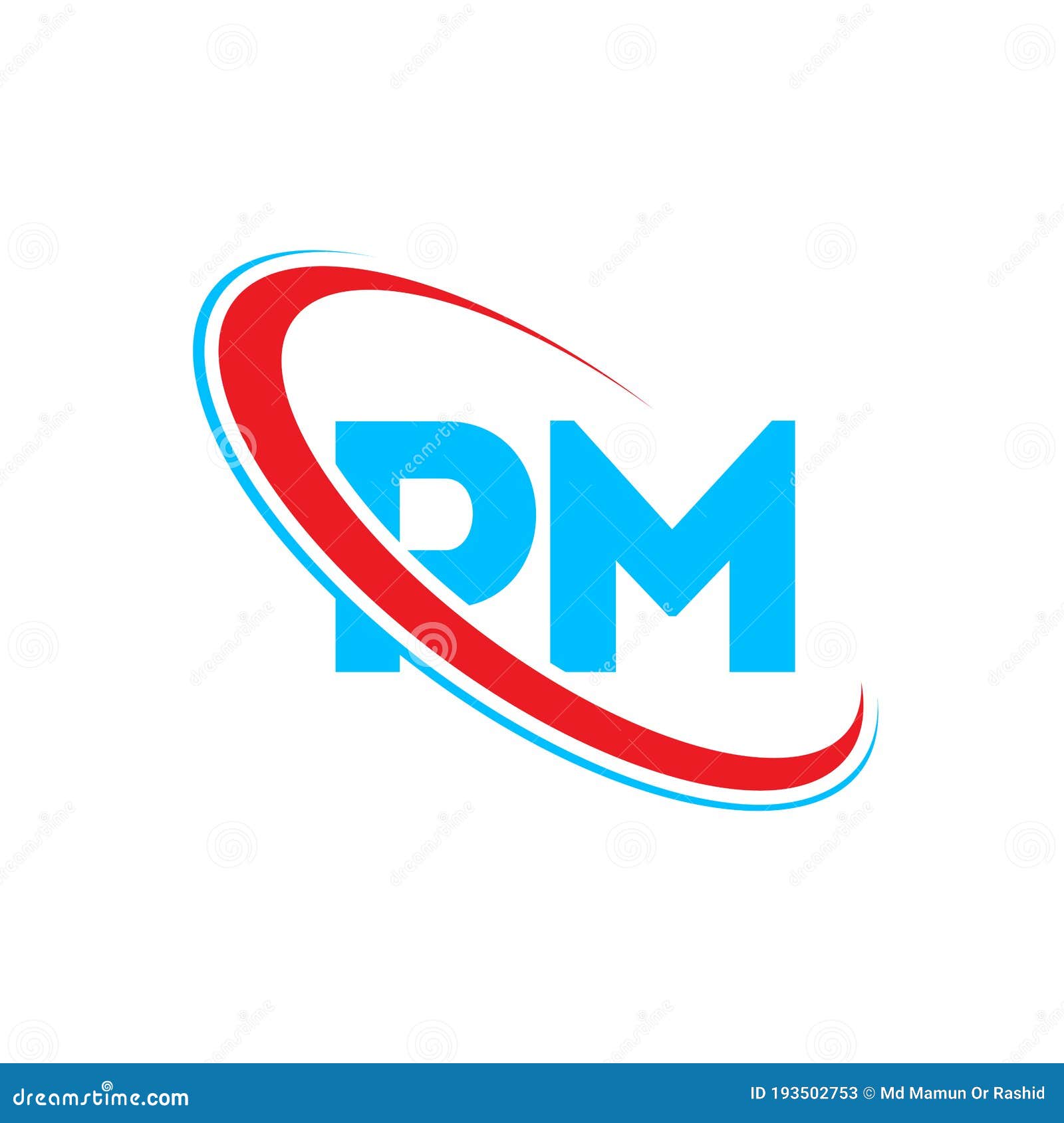 PM P M Letter Logo Design. Initial Letter PM Linked Circle Uppercase  Monogram Logo Red and Blue Stock Vector - Illustration of company,  monogram: 193502753