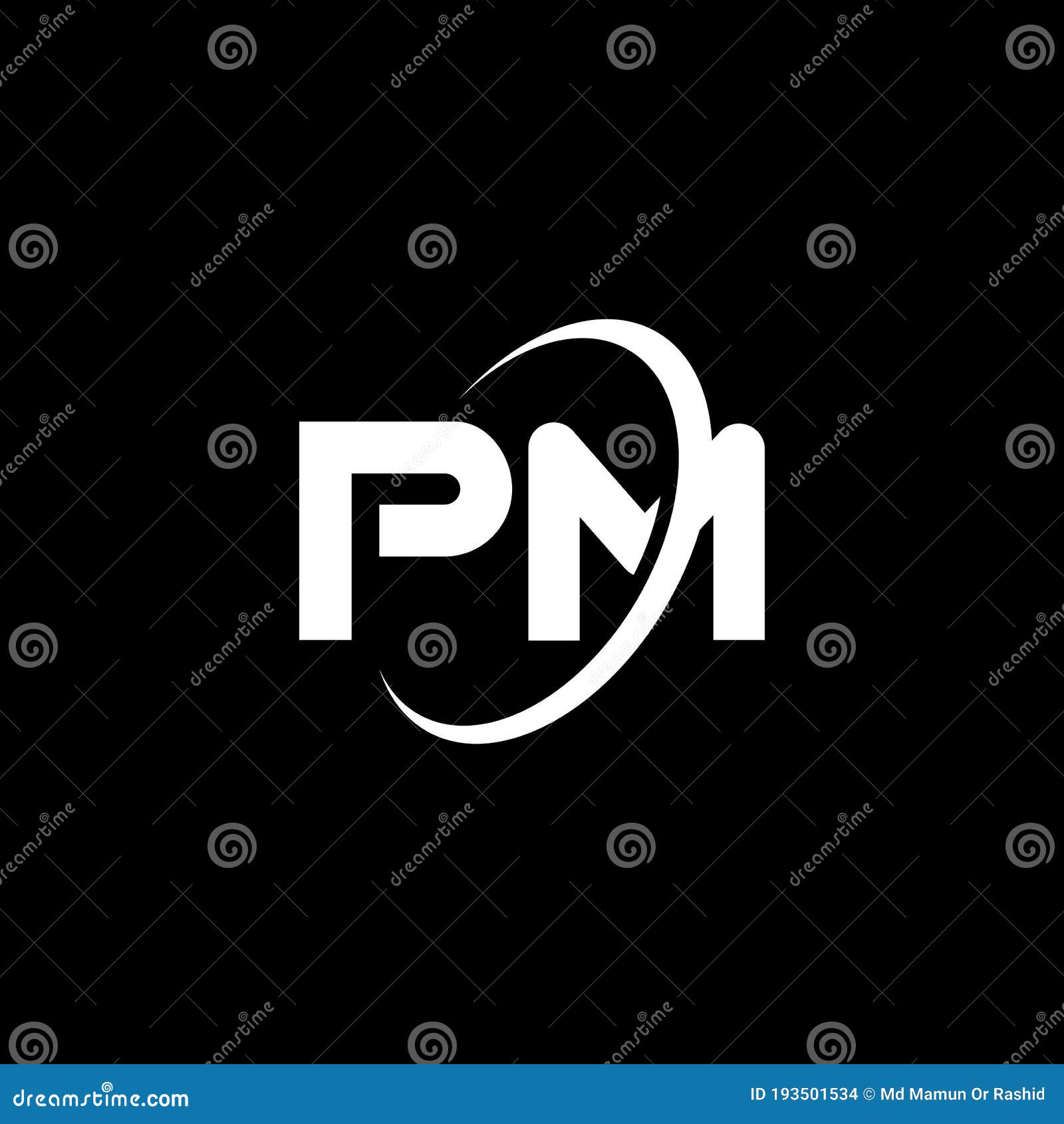 Initial monogram letter pm logo design template Vector Image