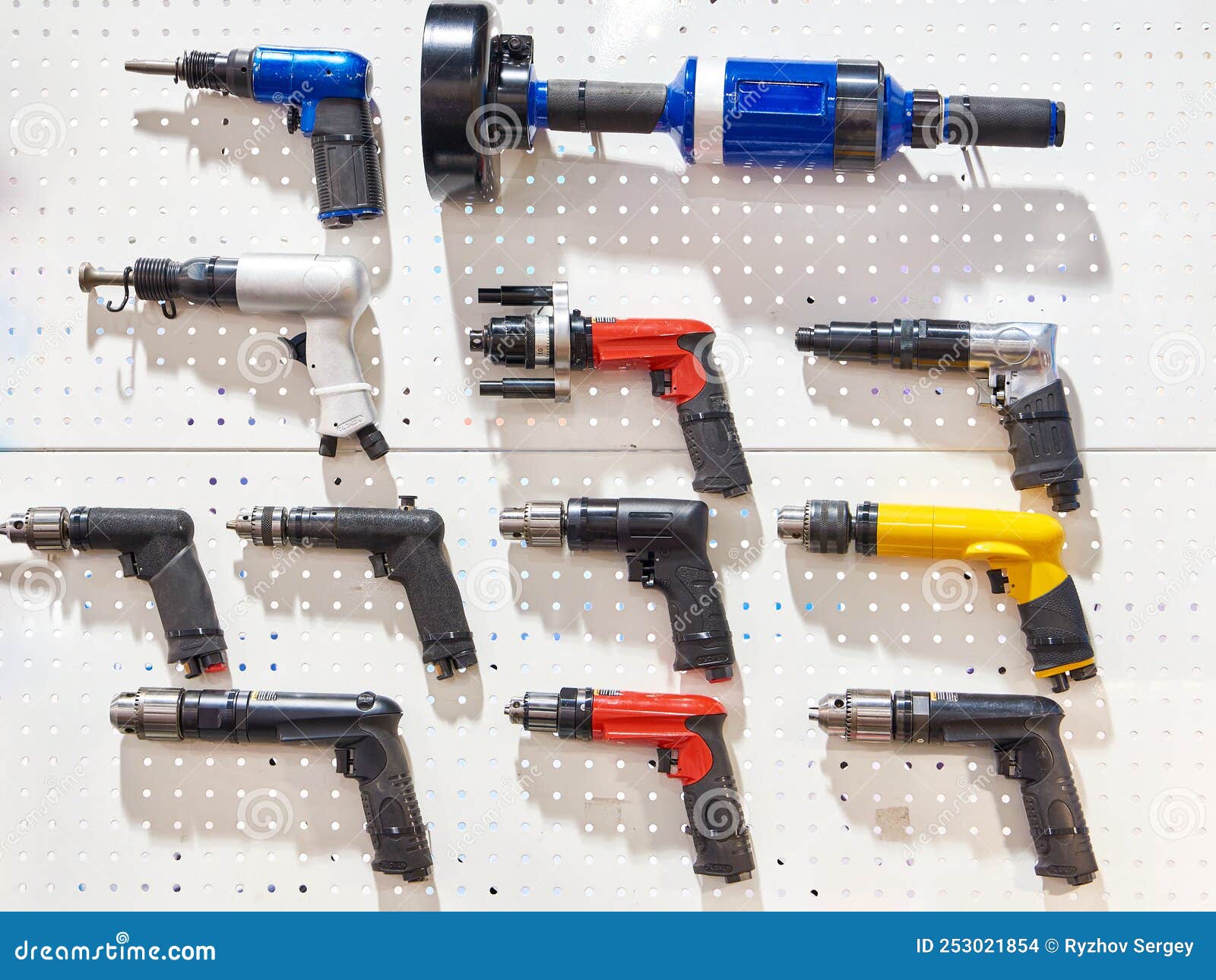 Pneumatic drills stock photo. Image of screwdrivers 253021854