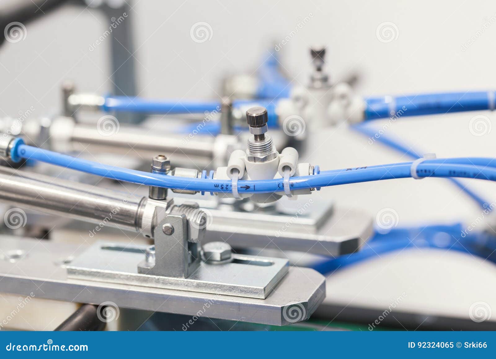 Pneumatic valve and piston stock image. Image of control 92324065