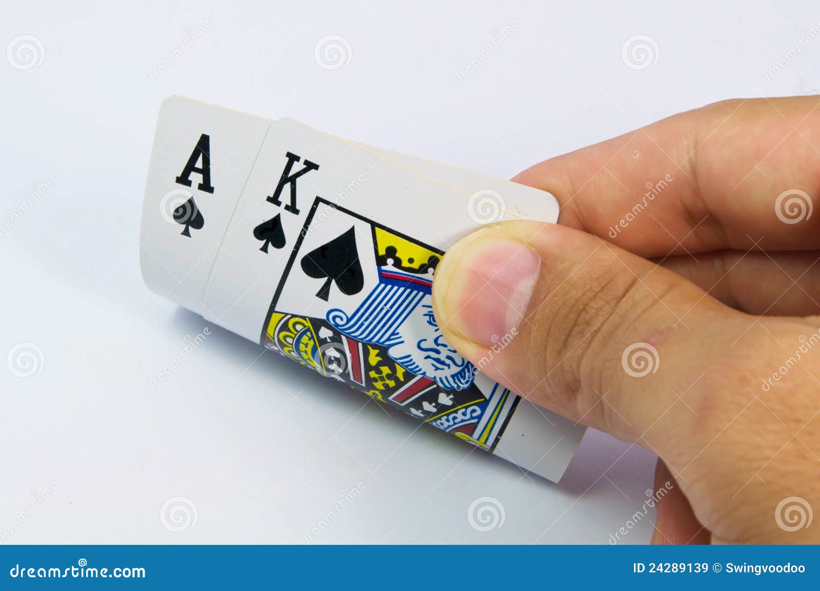 Pocker Hand Showing a Pair of Aces Stock Image Image of card