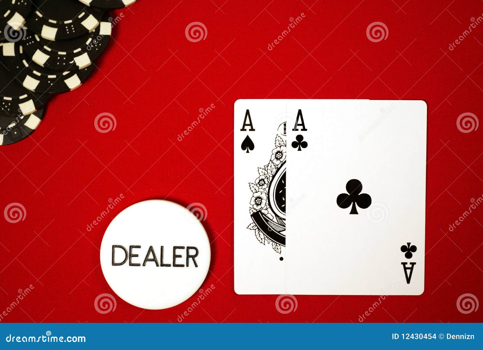 Pocket aces on the button stock photo. Image of poker 12430454