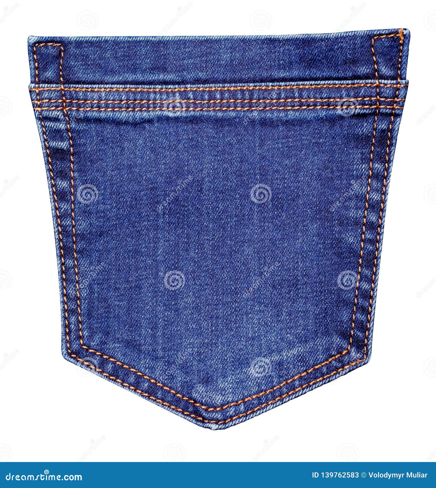 A Pocket with Denim on a White Isolated Background , a Blank for Design ...