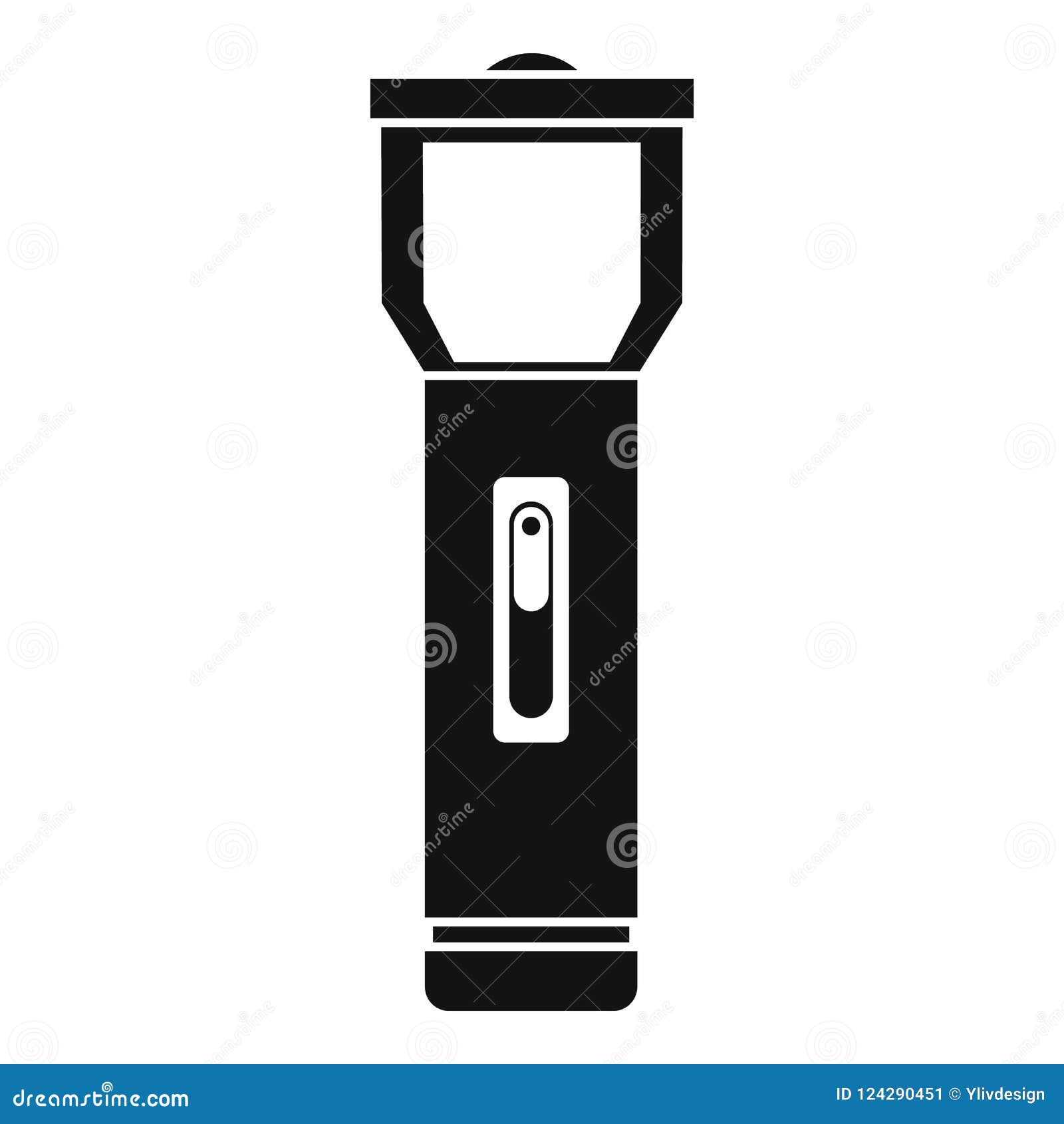 Pocket Flashlight Icon, Simple Style Stock Illustration Illustration