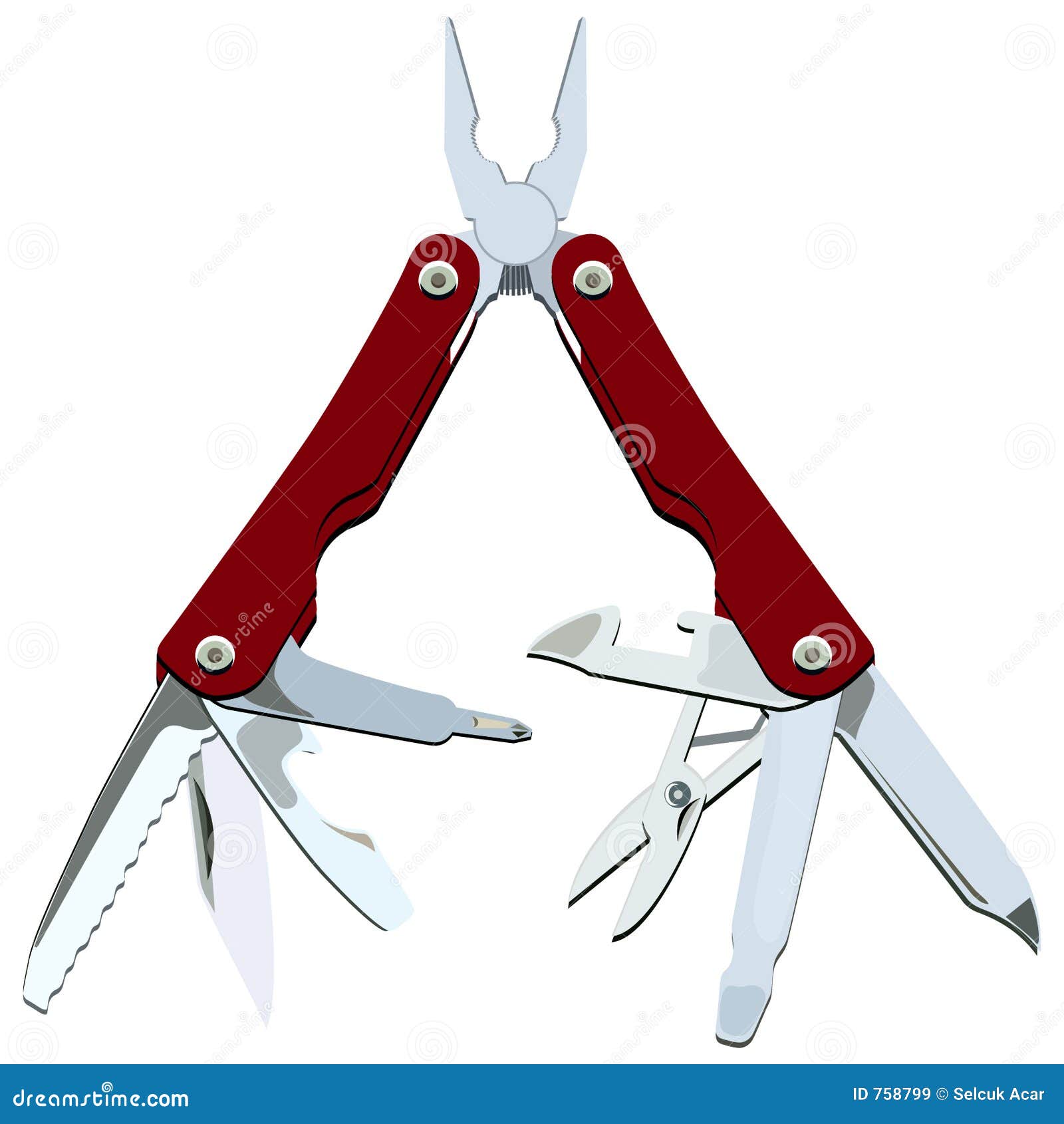 Pocket knife. stock vector. Illustration of dark, vector - 758799