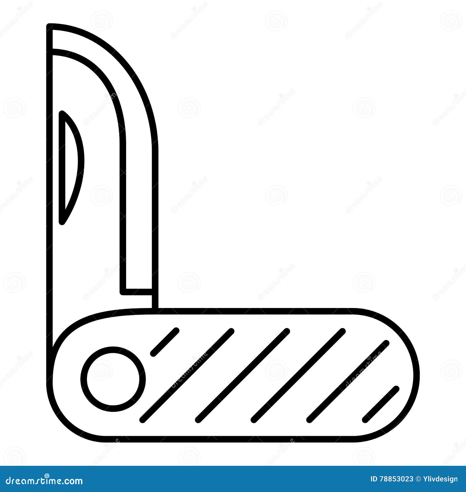 Pocket Knife Metal Icon, Outline Style Stock Vector Illustration of metal, handle 78853023