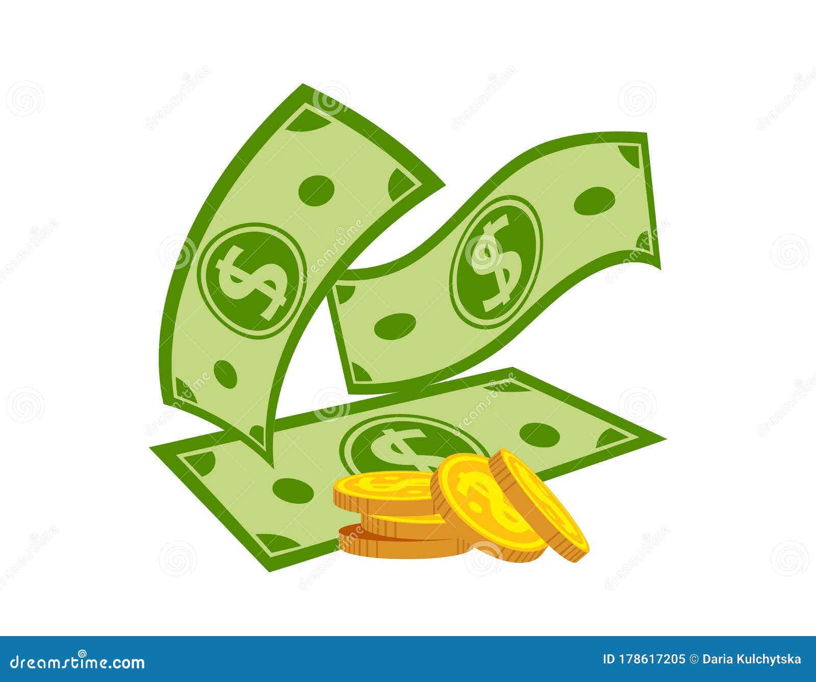 Pocket Money Falling Cartoon Banknote Coin Vector Stock Vector -  Illustration of business, cash: 178617205