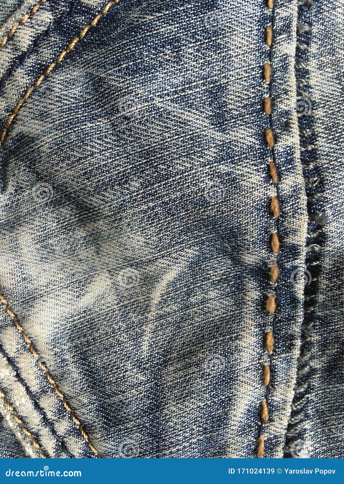 Pocket of Vintage Retro Jeans in Blue. Textural Abstraction Stock Image ...