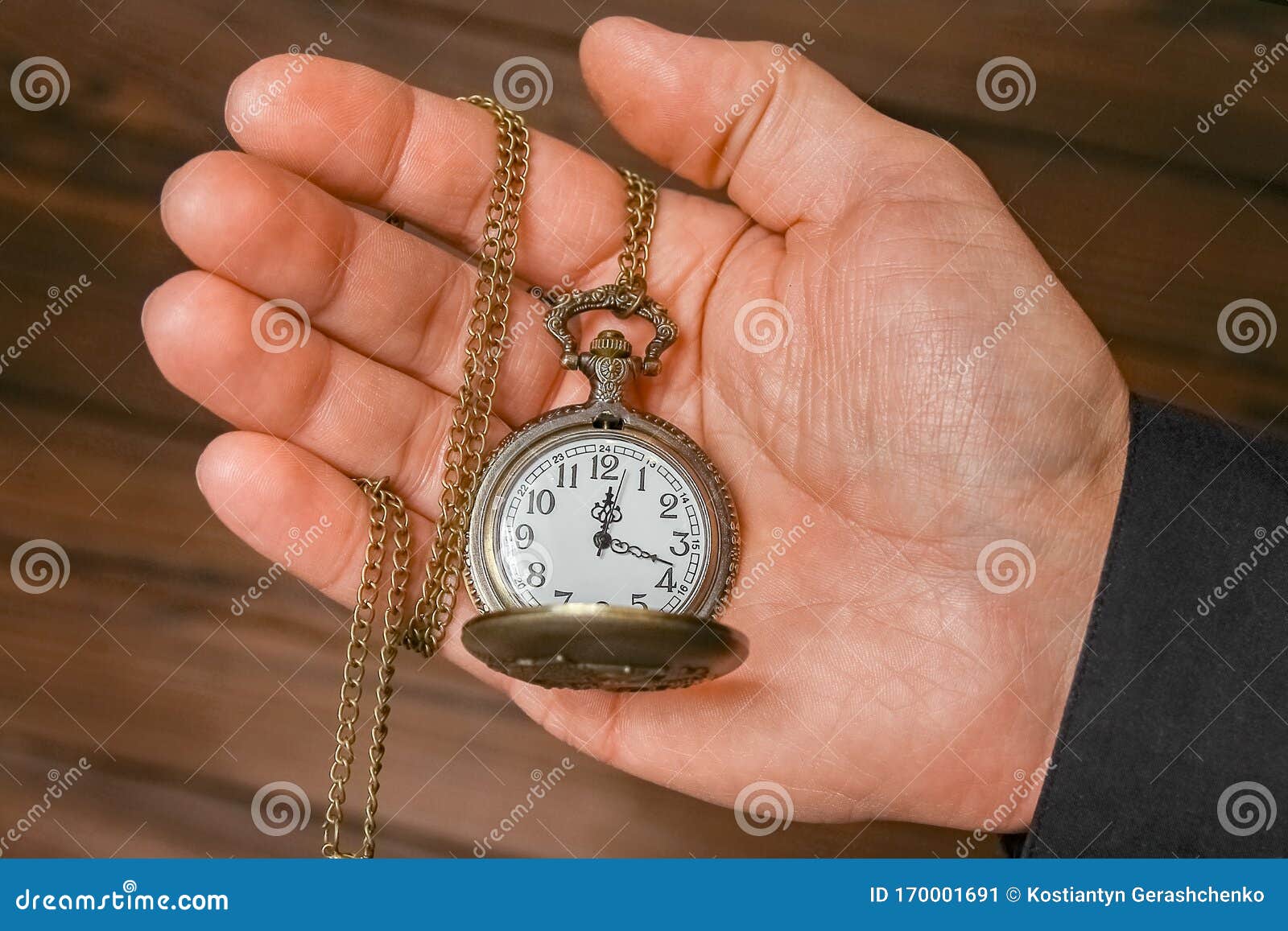 A Pocket Watch in the Hands of a Man Stock Image Image of deadline