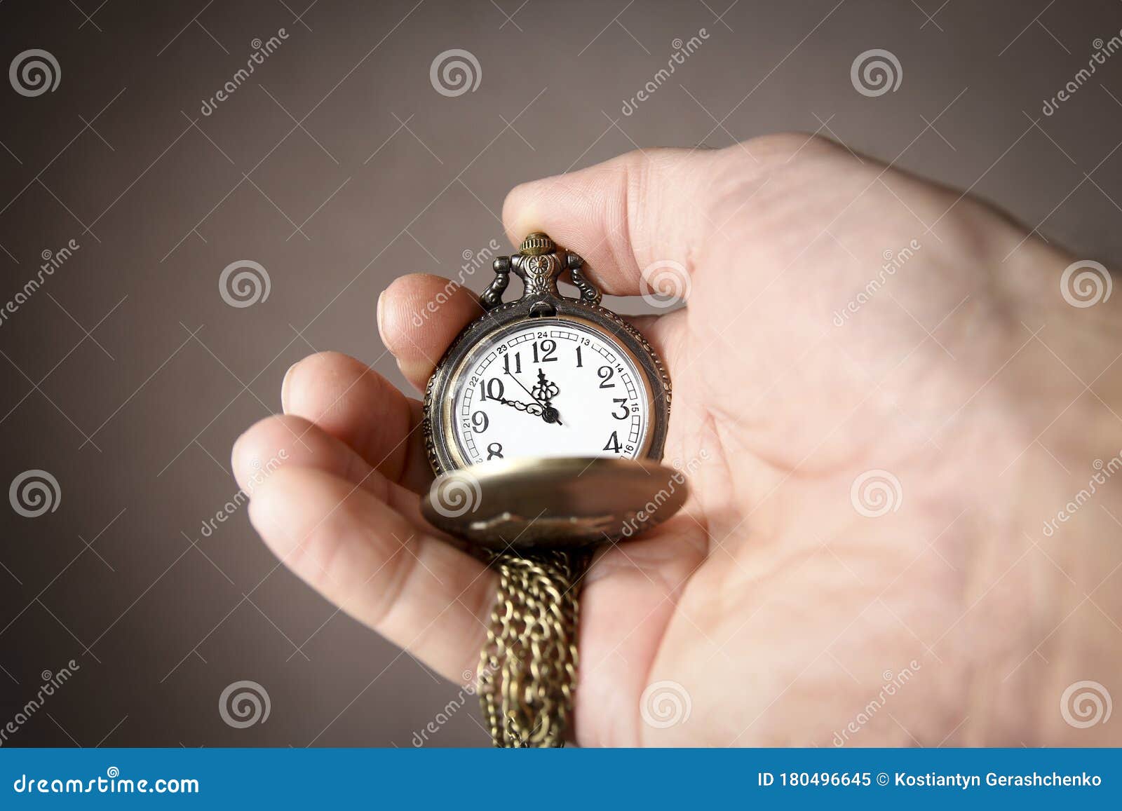 A Pocket Watch in the Hands of a Man Stock Image Image of business