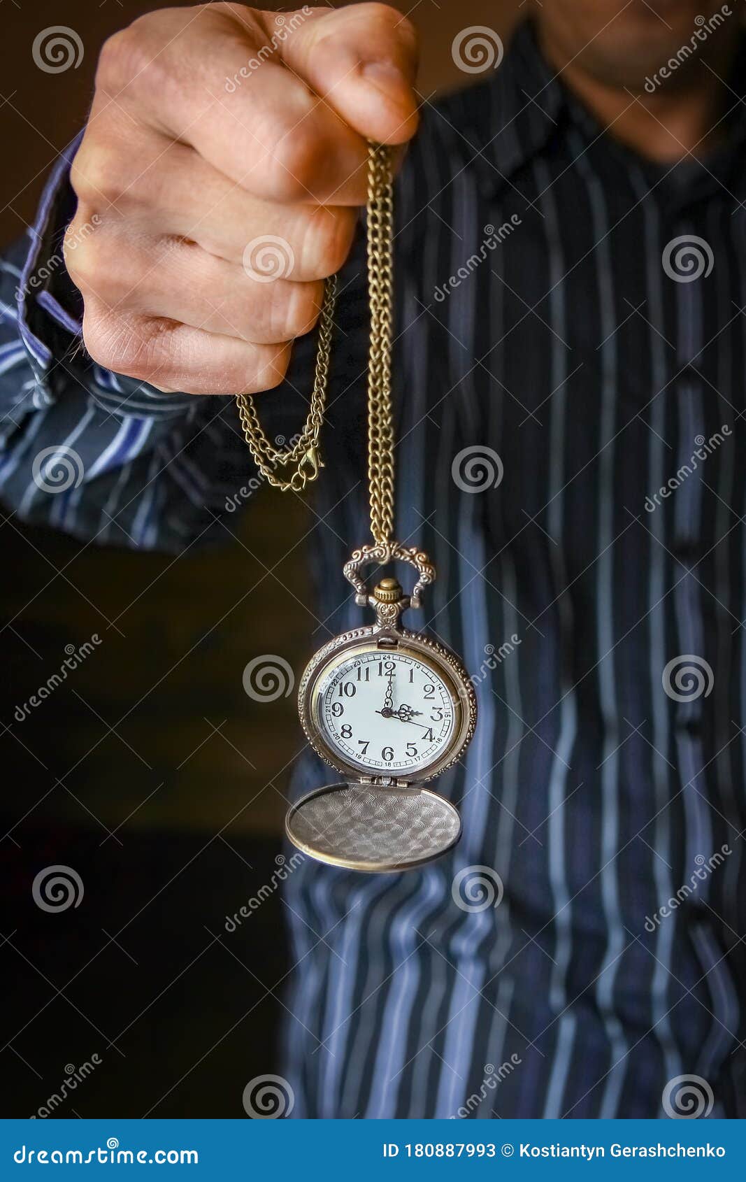 A Pocket Watch in the Hands of a Man Stock Image Image of clock