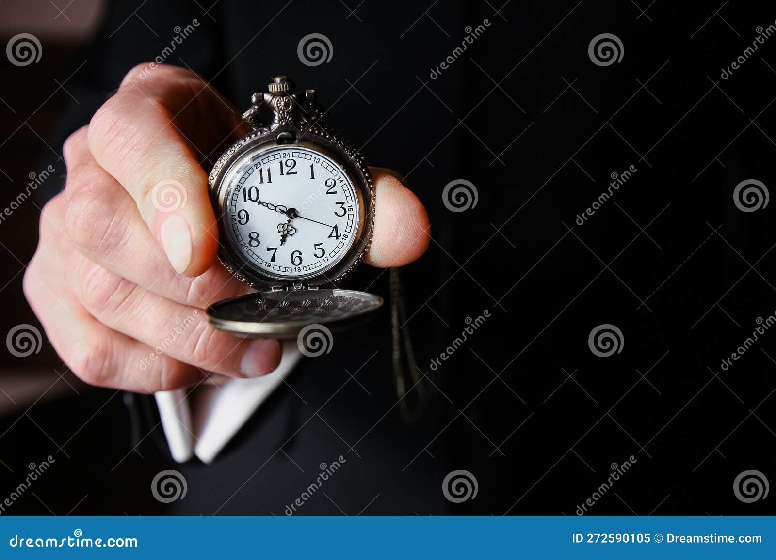 A Pocket Watch in the Hands of a Man Stock Image Image of metallic