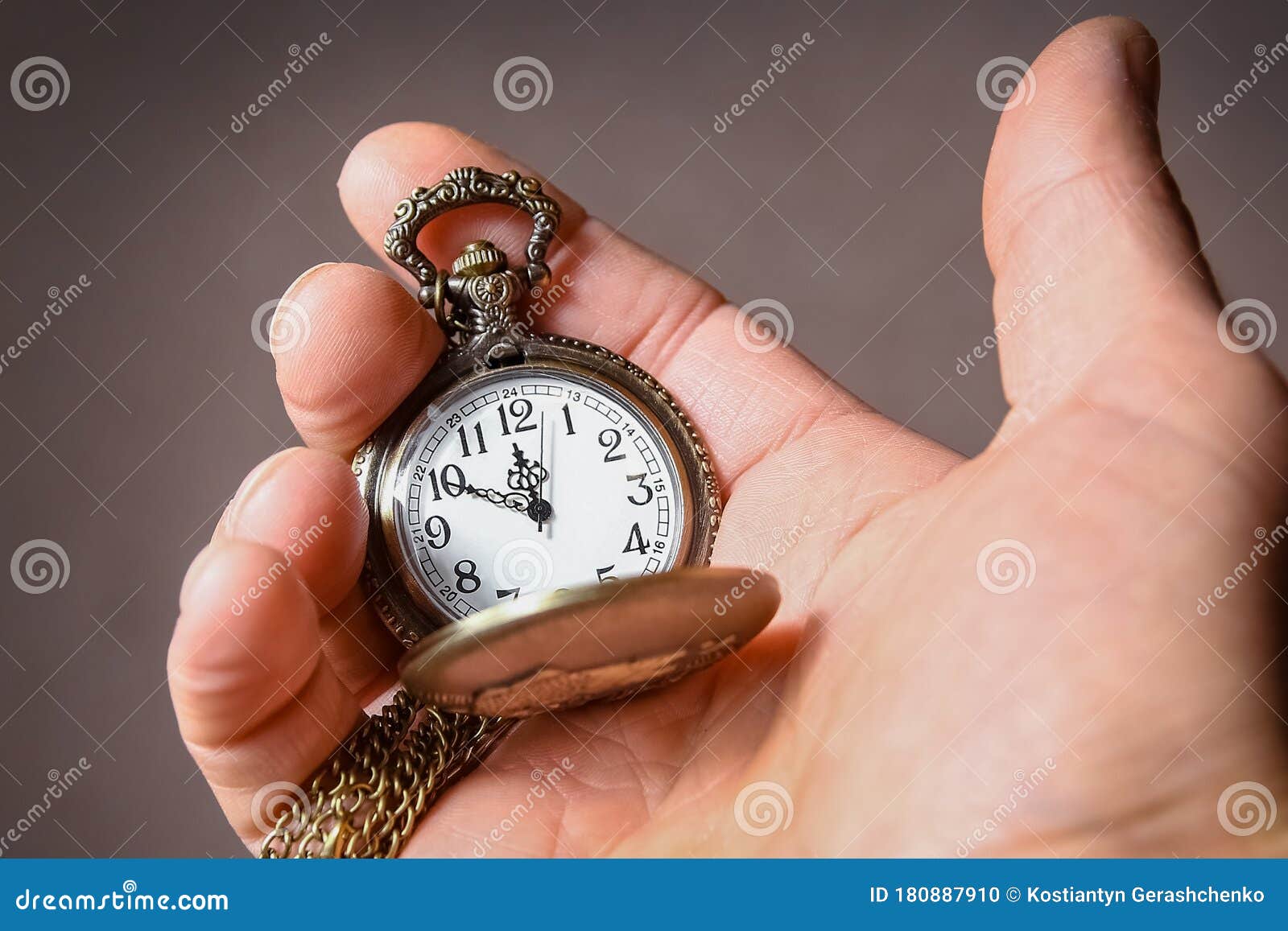 A Pocket Watch in the Hands of a Man Stock Photo Image of holding