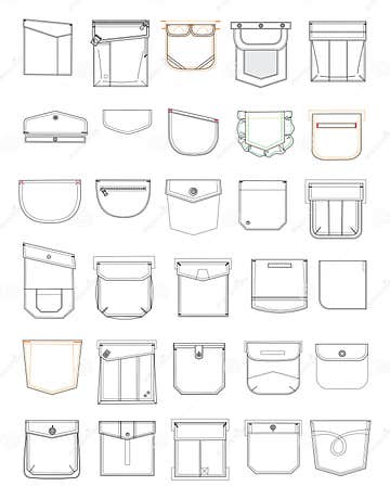 Pockets for clothes stock vector. Illustration of design - 11009001