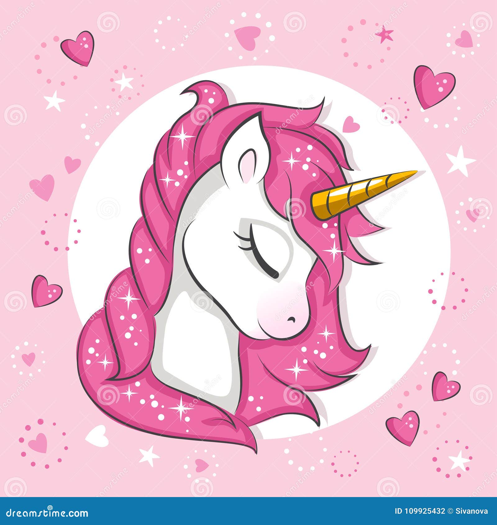 Poco unicornio rosado stock de ilustración. Ilustración de caballo -  109925432