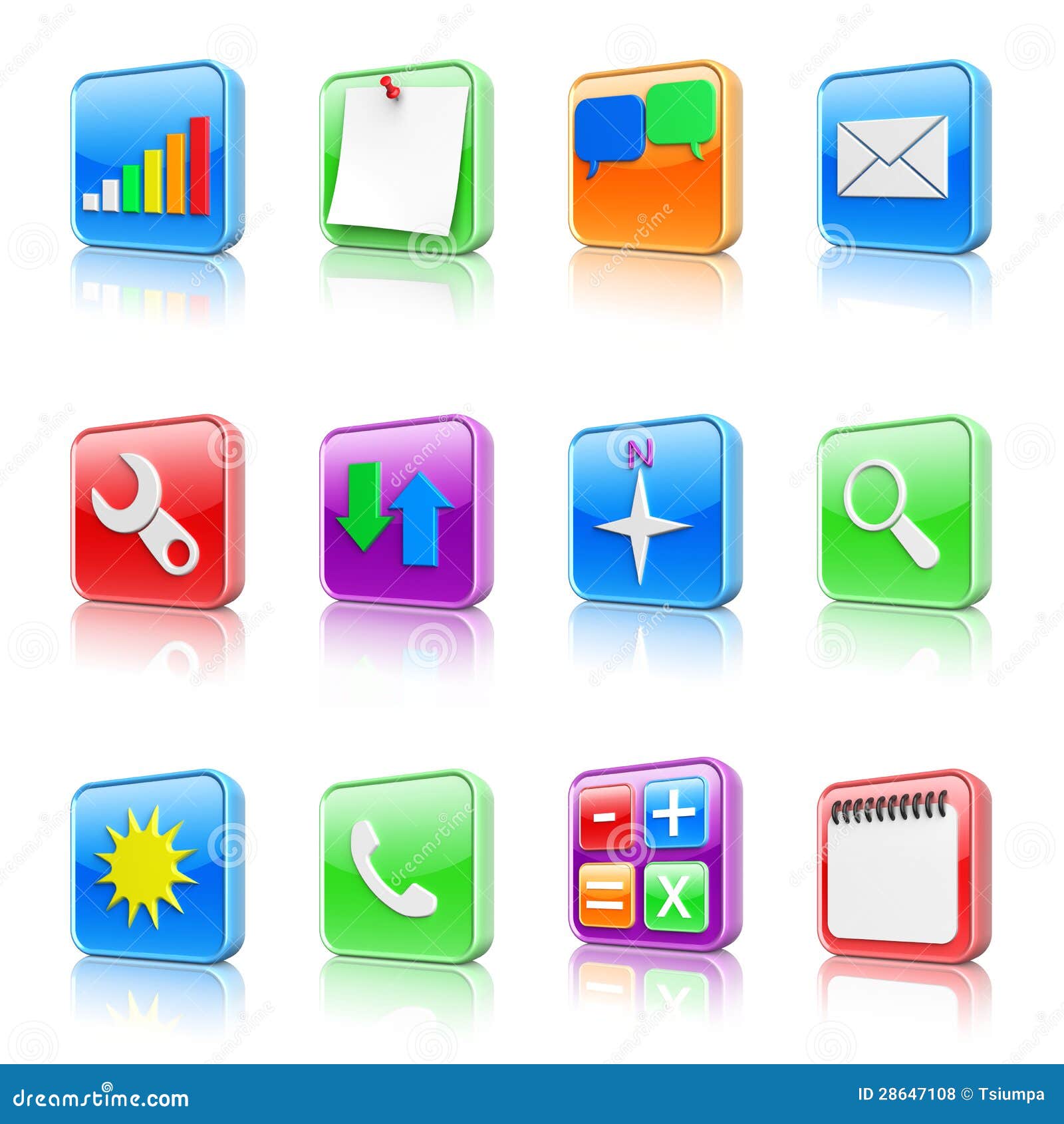 Podaniowe ikony ustawiać. 3d apps kolorowe ikony ustawiać