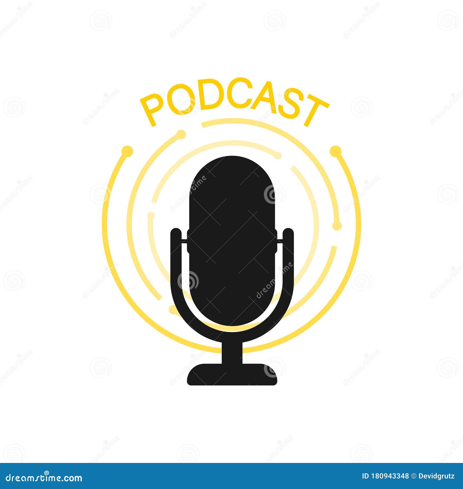 Podcast. Badge, Icon, Stamp, Logo. Vector Stock Illustration Stock