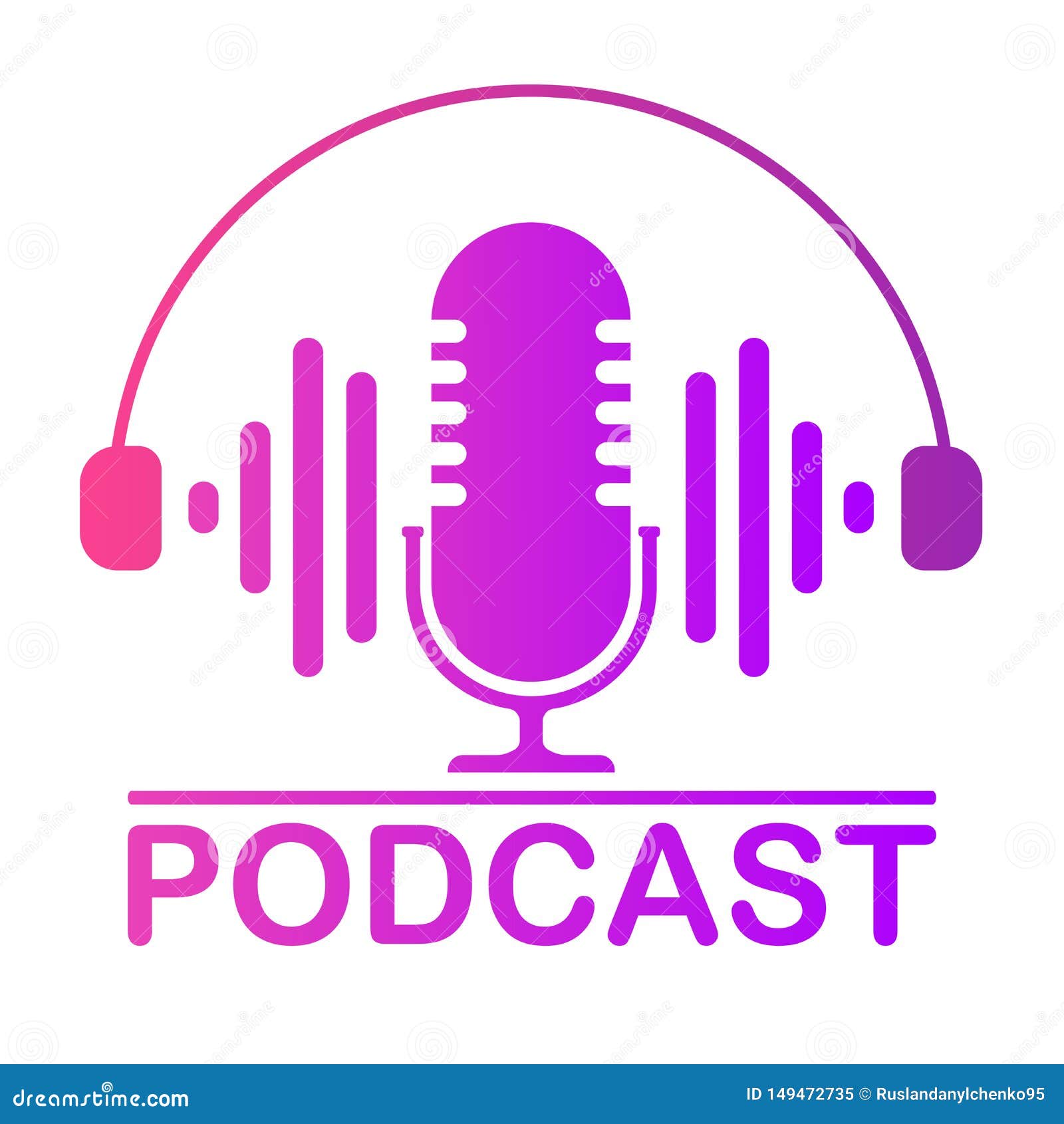 Podcast Icon Color Studio Table is a Microphone with Sound Wave Wave  Symbols. Webcast Audio Recording Concept Logo Stock Vector - Illustration  of isometric, logo: 149472735