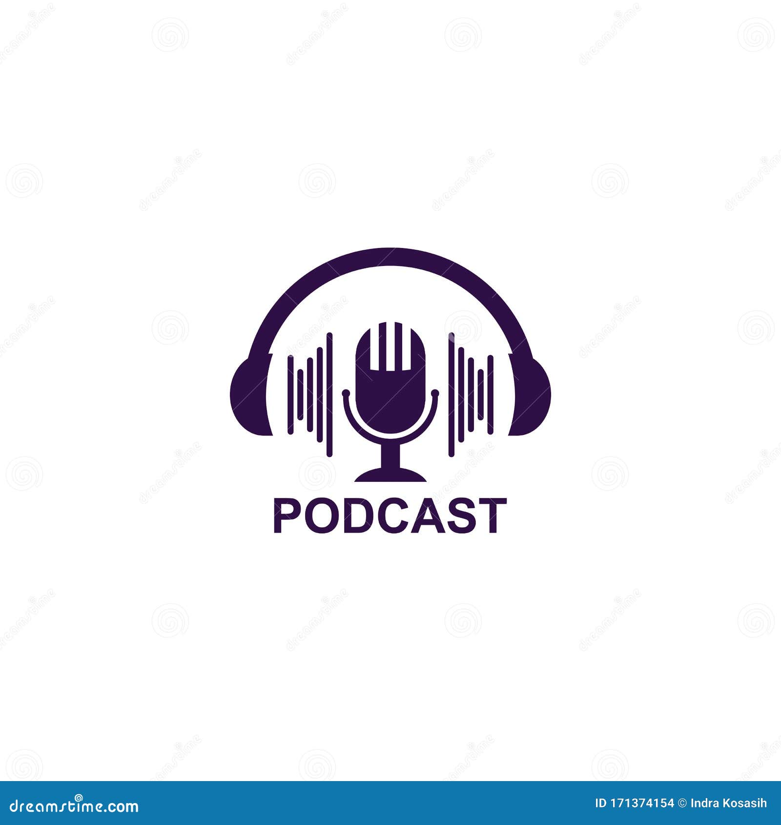 Podcast Logo Vector Icon Illustration Stock Vector - Illustration of
