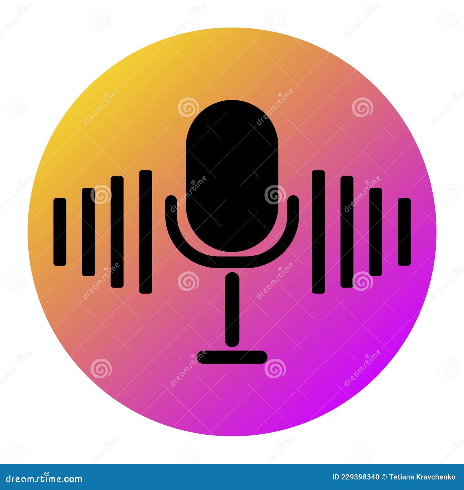 Podcast Microphone. Sound Symbol. on Gradient Background. Music Emblem.  Podcast Logo. Vector Illustration. Stock Image Stock Illustration -  Illustration of icon, creative: 229398340