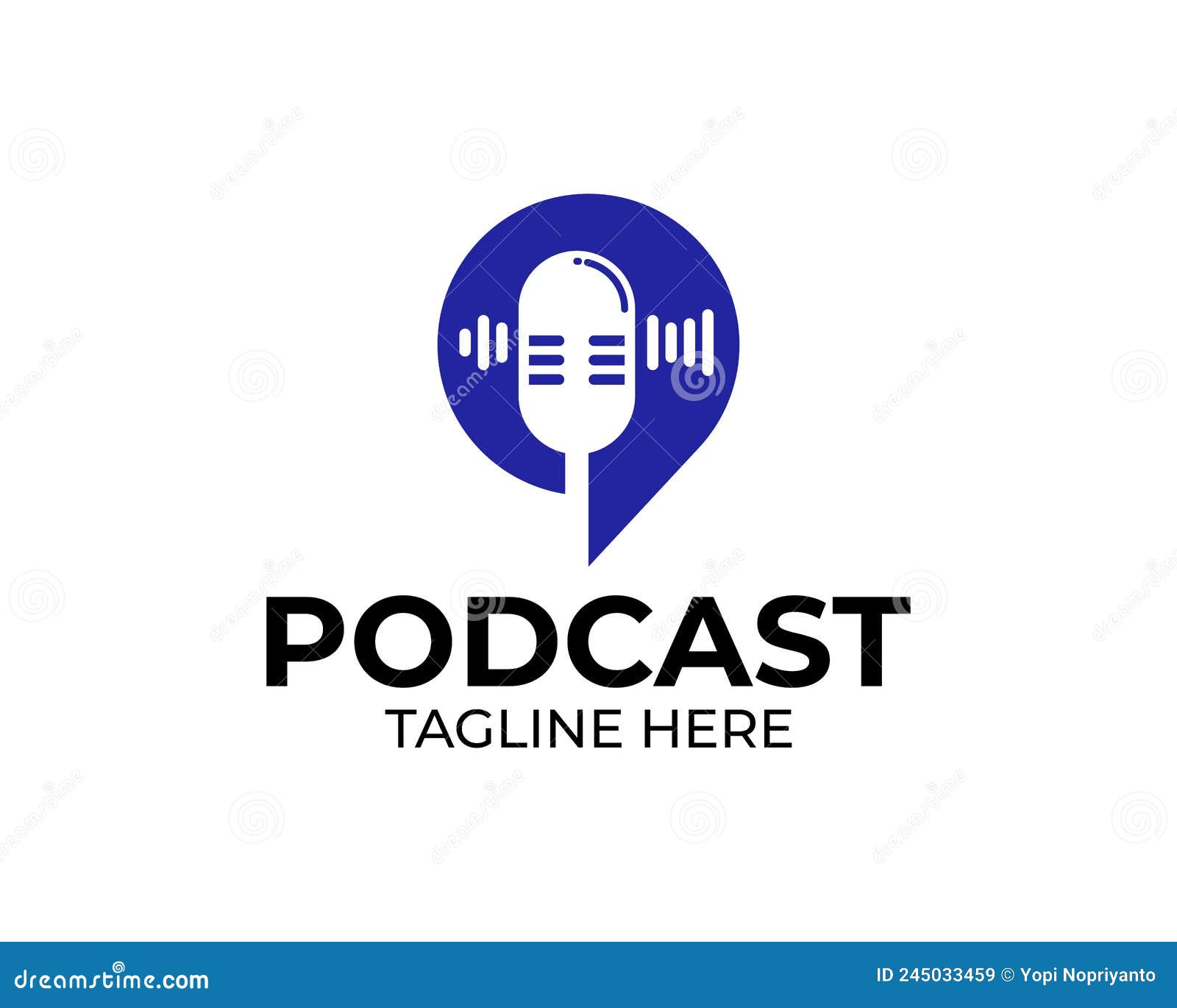 Podcast or Radio Logo Design Using Microphone and Bubble Chat or Talk ...