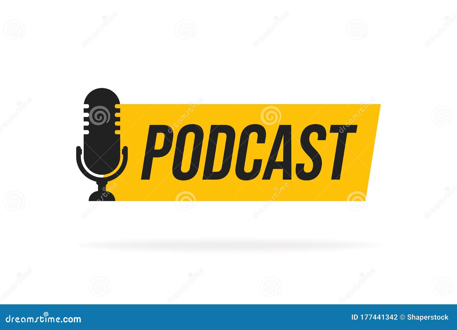 Podcast. Vector Flat Illustration, Icon, Logo Design On White