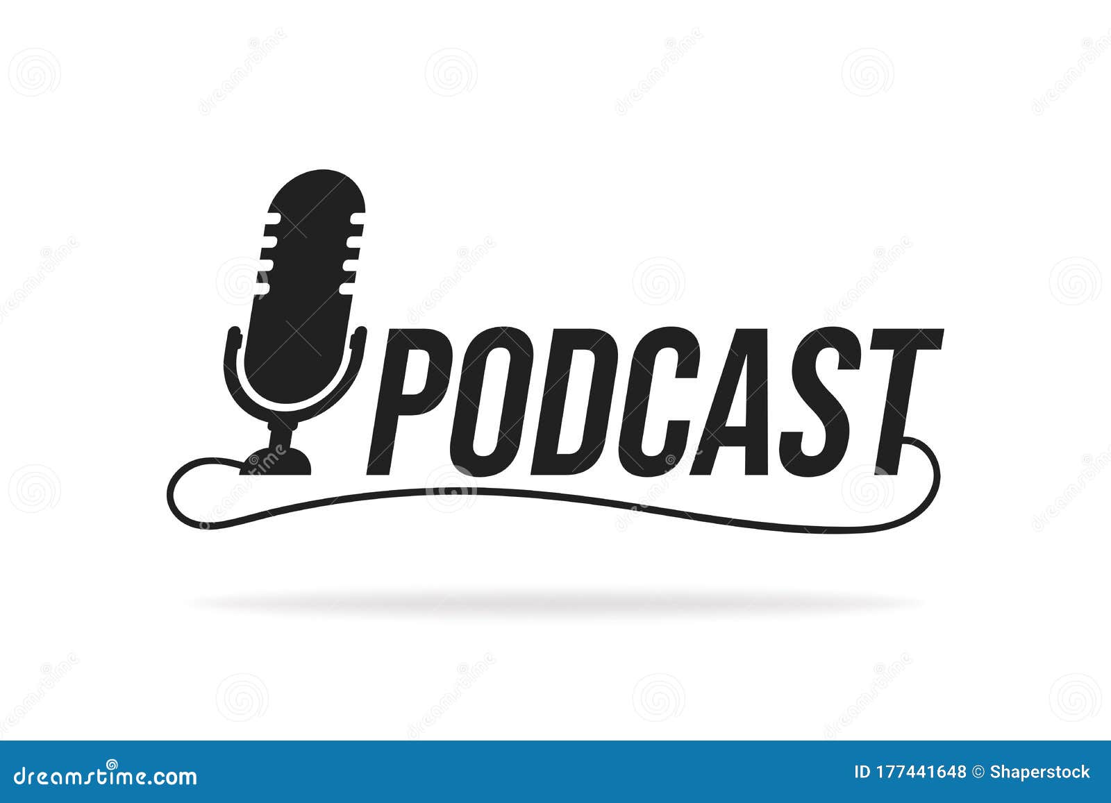 podcast.  flat , icon, logo  on white background