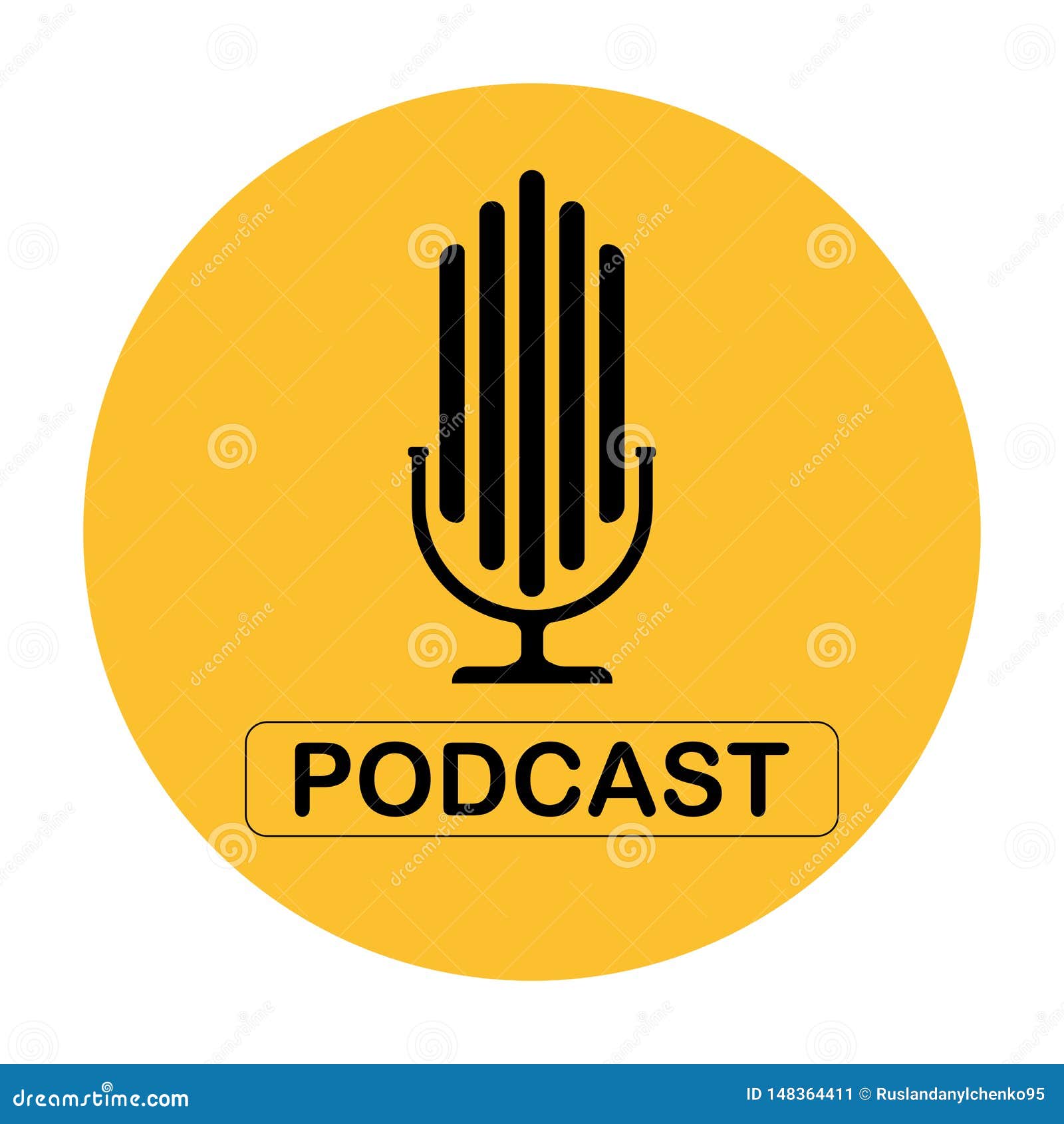 Podcast Vector Flat Illustration, Icon, Logo Design On A White