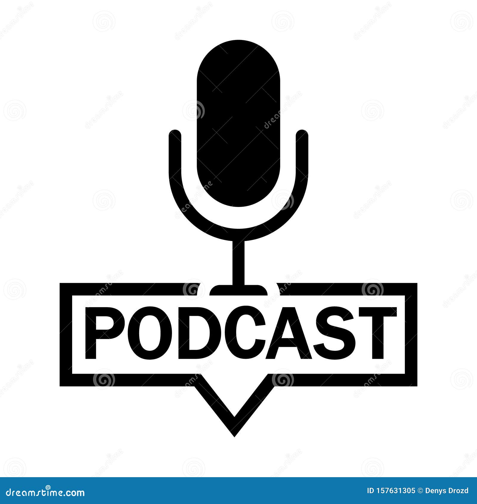 Podcast Vector Icon. Badge Illustration Symbol. Radio Logo