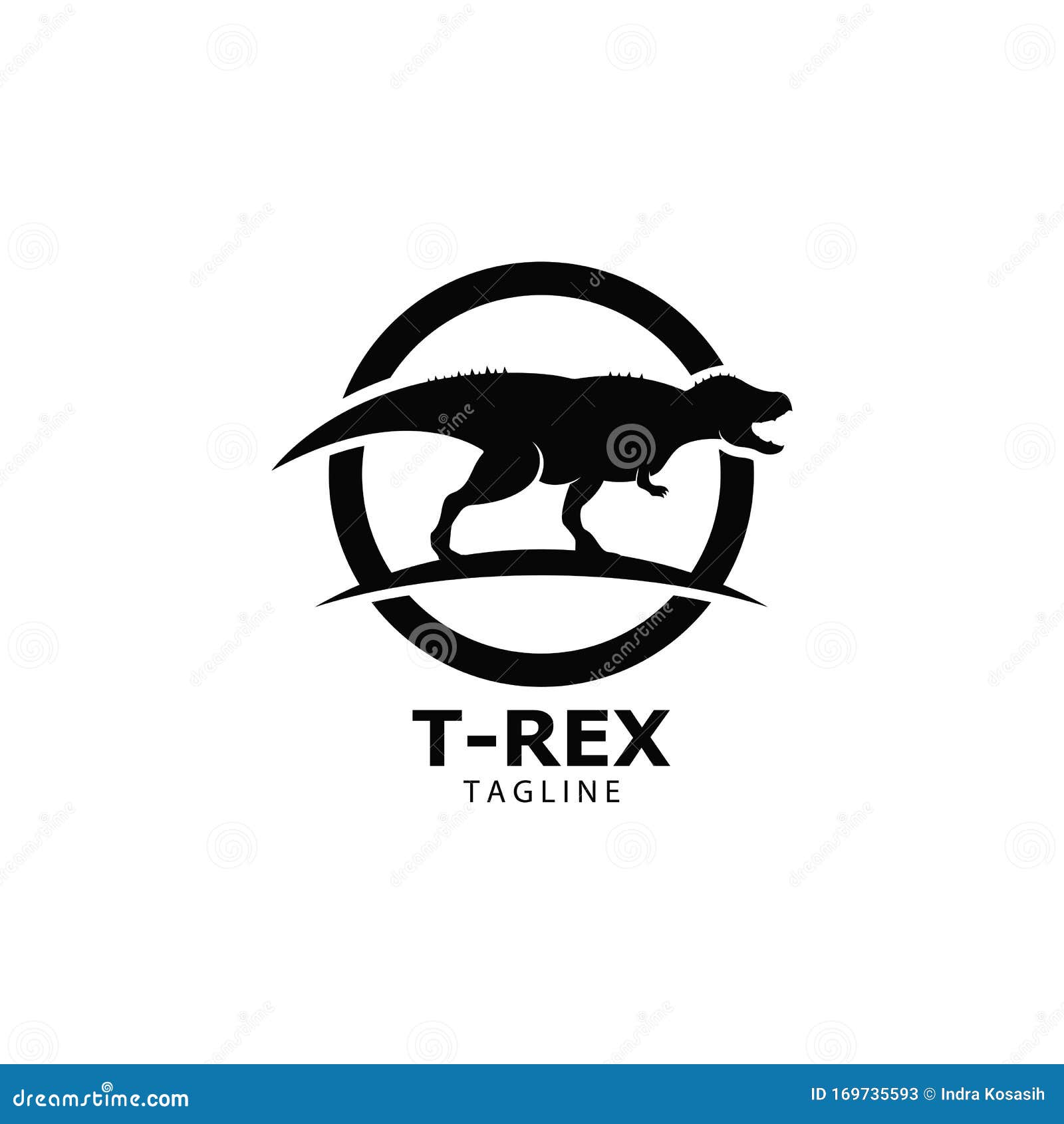 Modelo de logotipo de desenho animado da T-Rex