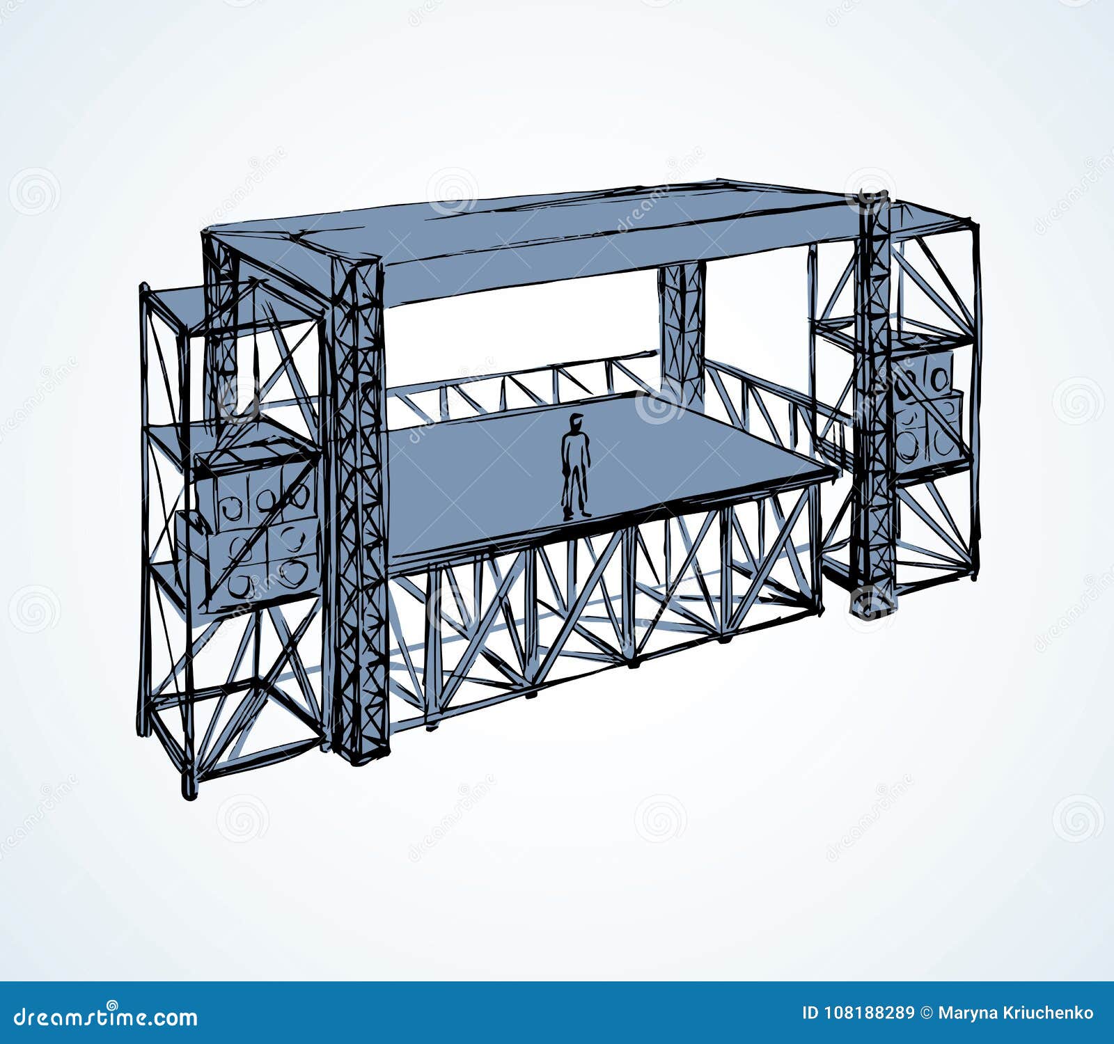 Podium Concert Stage. Vector Drawing 104201637