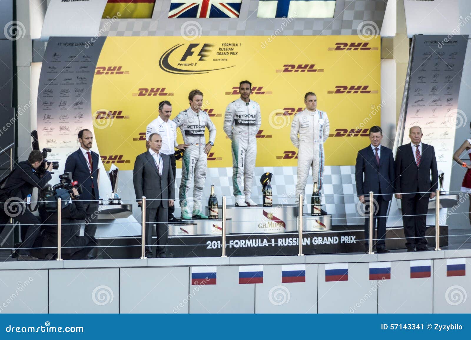 The Podium of the Grand Prix of Russia. the Russian President Du