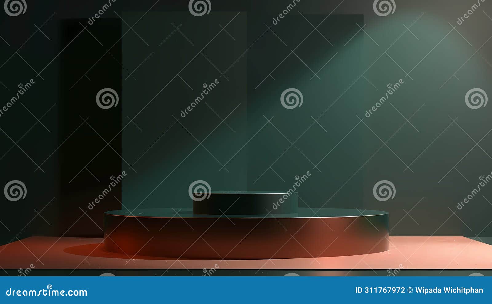 podium or platform for product display scene photography for commercial background with realistic withe feather