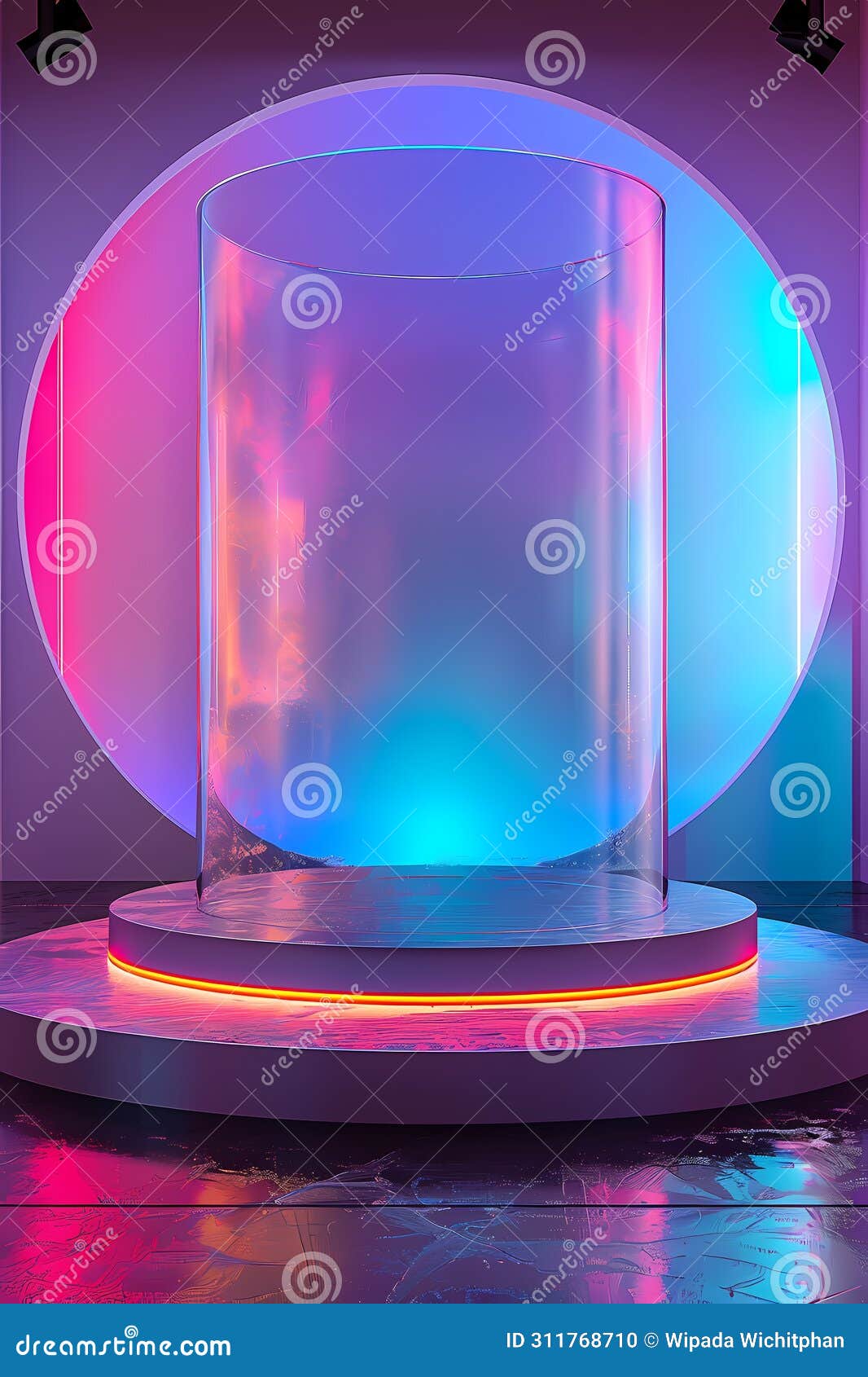 podium or platform for product display scene photography for commercial background with realistic withe feather