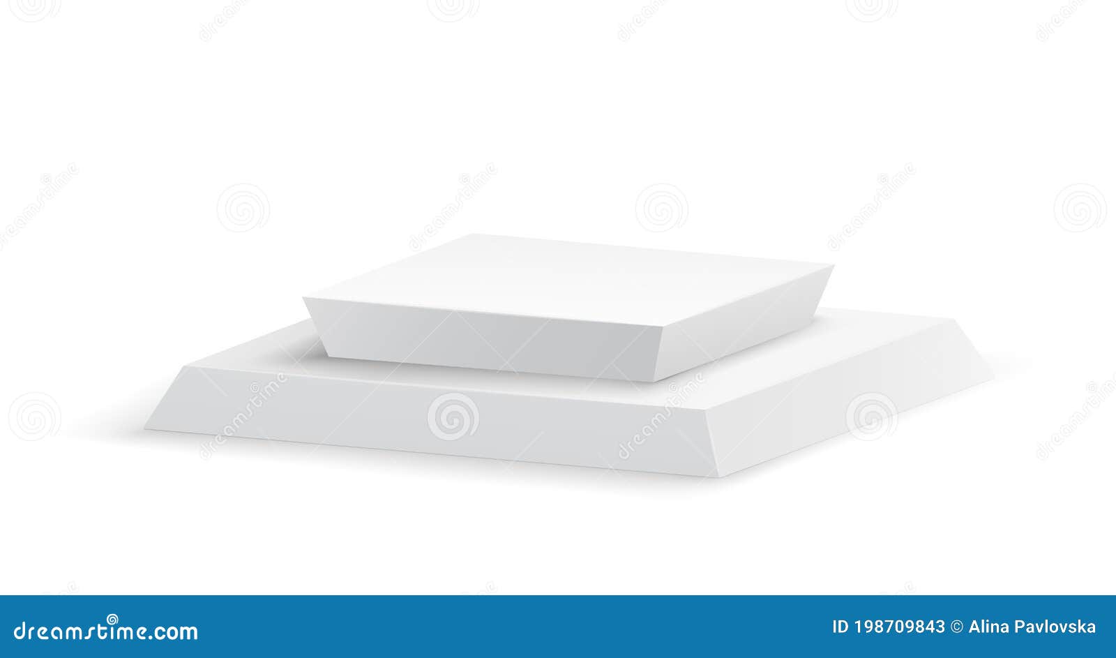 Podium Realistic. Square Empty Stage and Stairs 3d Template on White ...