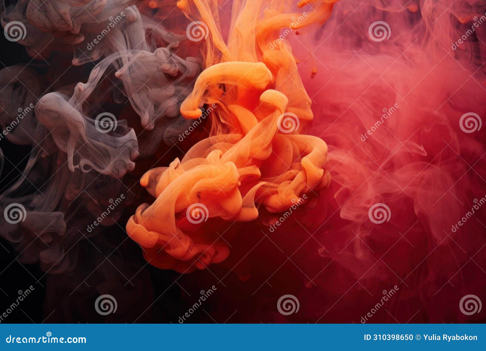 poignant fine art woman photo in colorful smoke. generate ai