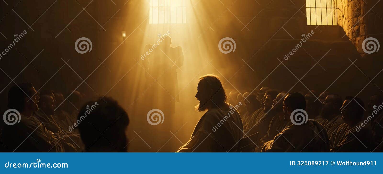 a poignant image of paul and silas singing hymns in prison, inspired by acts 16:25, capturing the