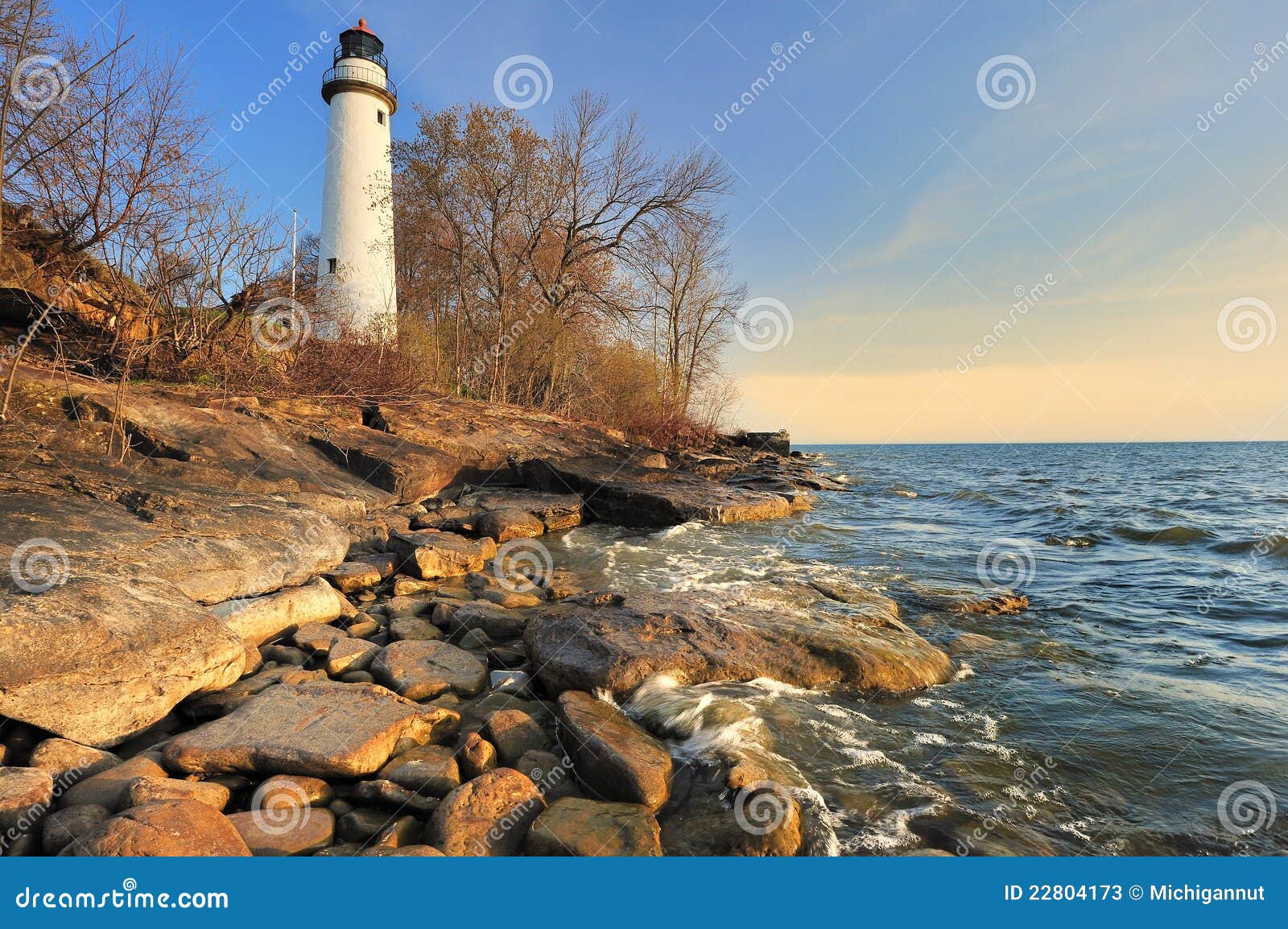 Point Aux Barques Lighthouse Michigan,USA Stock Image Image of waves