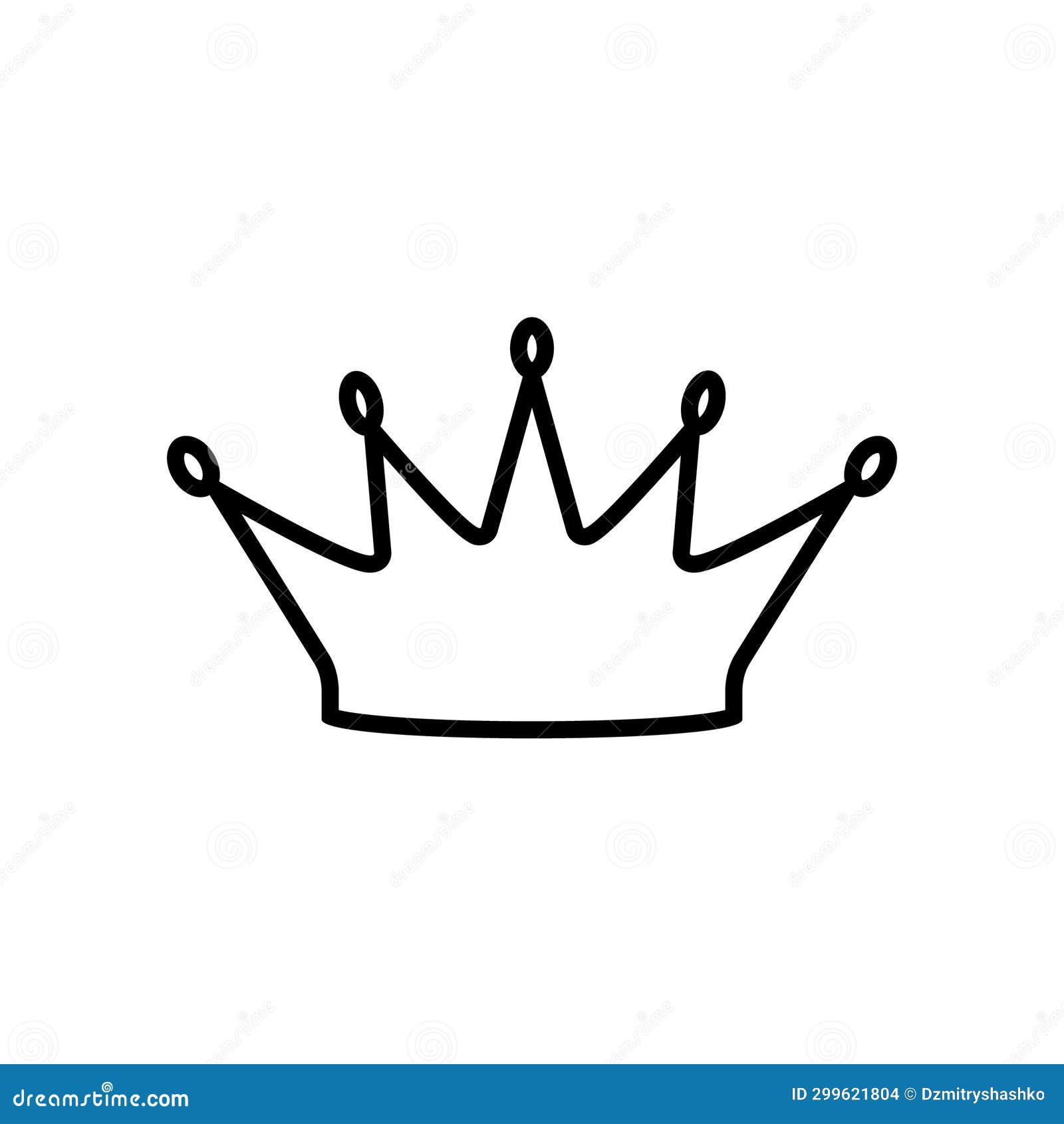 5 point crown outline icon stock illustration. Illustration of kingdom ...