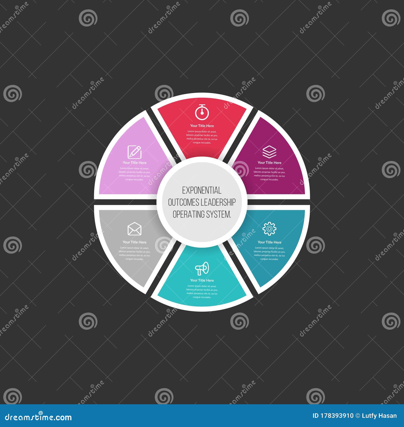 6 point 3d  infographic  for business